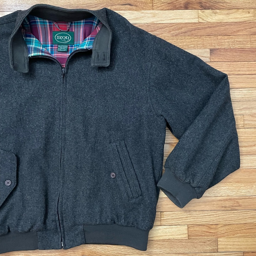 IZOD Charcoal Gray Wool Blend Zip Up Jacket